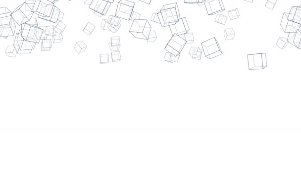Многие Кубики Плавают Воздухе Белом Фоне Бизнес Концепция Символ Цифровых — стоковое видео