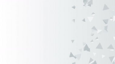 Birçok piramit şekilleri beyaz arka planda havada yüzer. İş konsepti. Dijital teknolojinin sembolü. 3B döngü canlandırması.