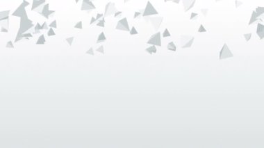 Birçok piramit şekilleri beyaz arka planda havada yüzer. İş konsepti. Dijital teknolojinin sembolü. 3B döngü canlandırması.