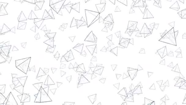 Molte Forme Piramidali Galleggianti Aria Sfondo Bianco Concetto Aziendale Simbolo — Video Stock