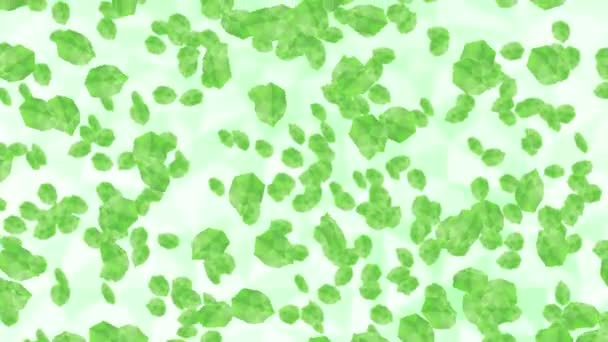 Viele Grüne Blätter Schweben Der Luft Auf Weißem Hintergrund Niedrige — Stockvideo
