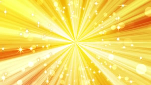 许多闪闪发光的星星在空气中飘扬 摘要金色背景 奢侈的黄金概念 3D循环动画 — 图库视频影像