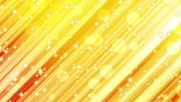 多くのキラキラ輝く星が空中に浮かんでいます 抽象黄金の光の背景 豪華な金の概念 3Dループアニメーション — ストック動画