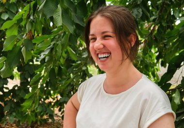 during summer time outdoors a natural green leaves background