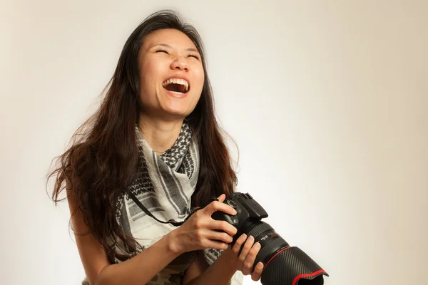 Asya fotoğrafçı laugthing