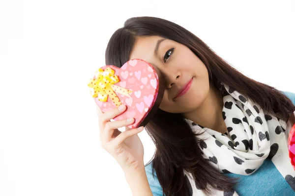 Asiatische Frau valentines Tag — Stockfoto