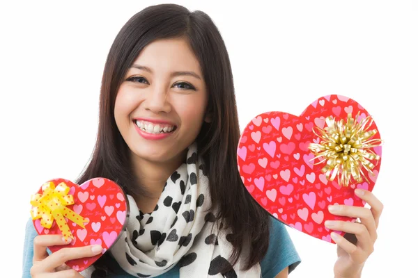 Asian woman valentines day — Stock Photo, Image