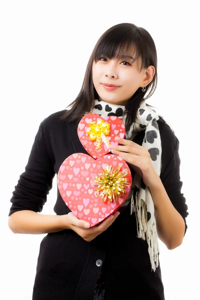 Asian woman valentines day — Stock Photo, Image