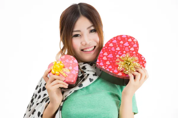 Asiatische Frau valentines Tag — Stockfoto