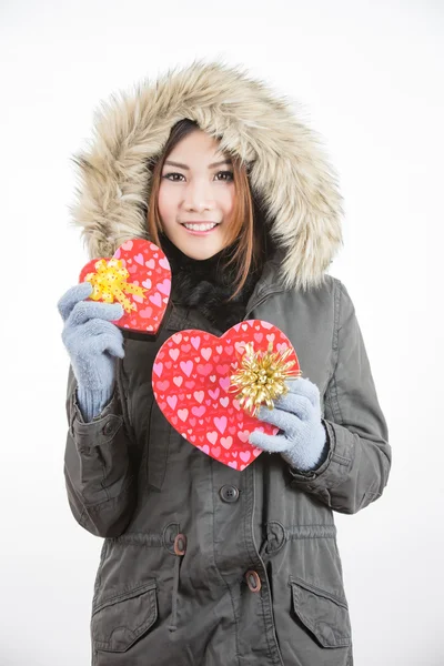 Asiatico donna valentines giorno — Foto Stock
