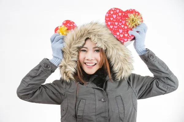 Asiático mujer valentines día — Foto de Stock