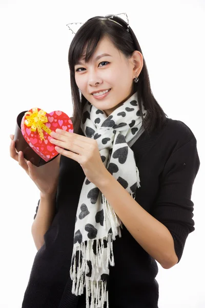 Asiatische Frau valentines Tag — Stockfoto