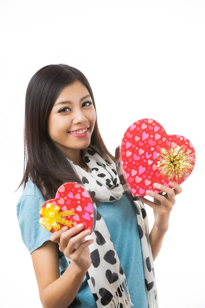 Asian woman valentines day — Stock Photo, Image