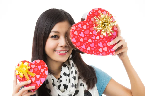 Asian woman valentines day — Stock Photo, Image