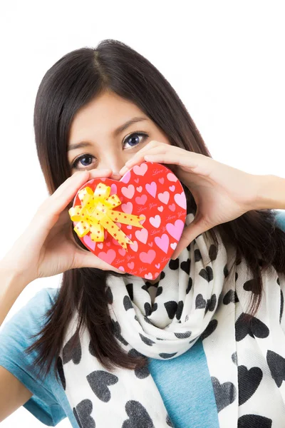 Asiatische Frau valentines Tag — Stockfoto