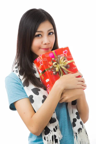 Asian woman valentines day — Stock Photo, Image