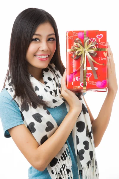 Asian woman valentines day — Stock Photo, Image