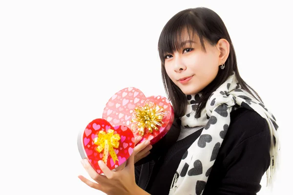 Asian woman valentines day — Stock Photo, Image