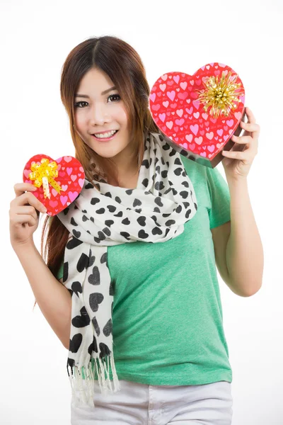Asiatische Frau valentines Tag — Stockfoto