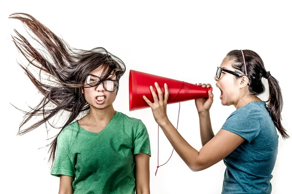 Aziatische vrouw schreeuwen — Stockfoto