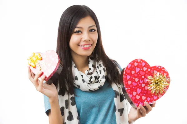 Asian woman valentines day — Stock Photo, Image