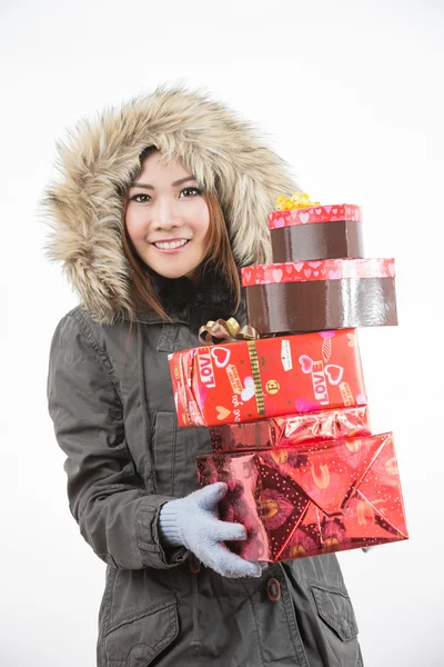 Asian woman valentines day — Stock Photo, Image