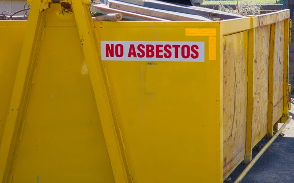 No asbestos skip bin — Stock Photo, Image