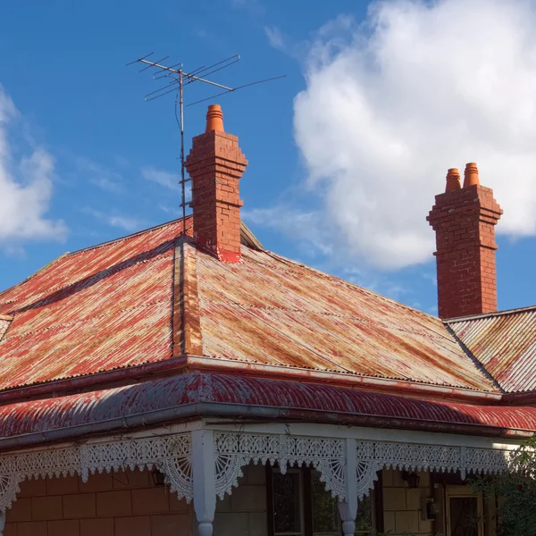 Two chimneyed roof — Stock Photo, Image