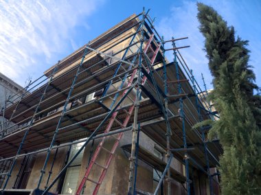 scaffolding for old building clipart