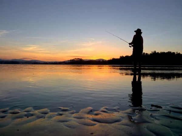 Fischer bei Sonnenuntergang in Australien — Stockfoto