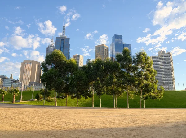 Melbourne w słoneczny poranek — Zdjęcie stockowe