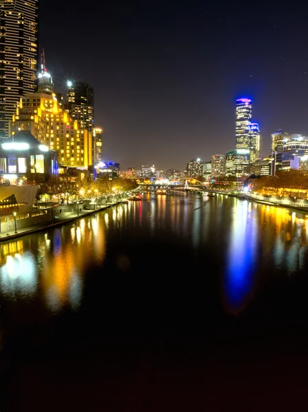 Luci melbourne di notte — Foto Stock