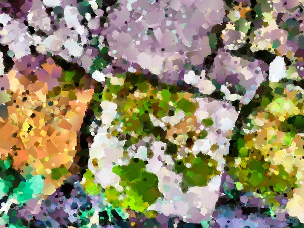 Pennellate Colore Astrazione Sfondo Olio Acrilico Viola Verde Giallo — Foto Stock