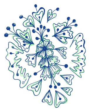 kalem çiçekli çizgi çizimi soyut çizgi mürekkebi bırakır