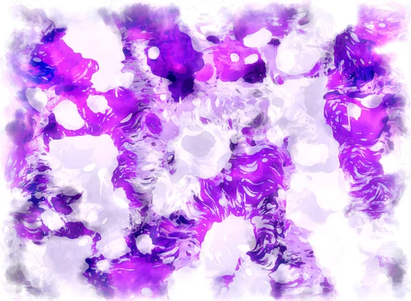 Bright Purple Liquid White Background Acrylic Watercolor Soft Marble Expression — Photo