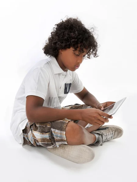 Boy with tablet — Stock Photo, Image