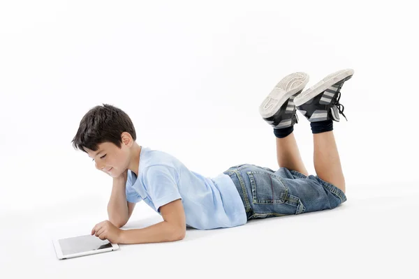 BOY WITH TABLET — Stock Photo, Image