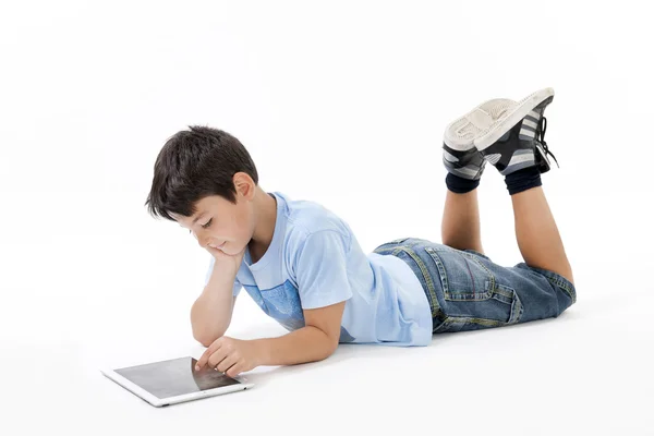 BOY WITH TABLET — Stock Photo, Image