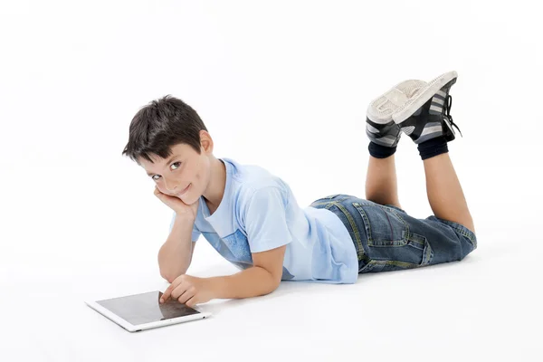 BOY WITH TABLET — Stock Photo, Image