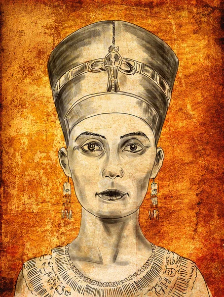 Królowa Nefertiti 1370 1330 Rządziła Starożytnym Egiptem Wraz Swym Mężem — Zdjęcie stockowe