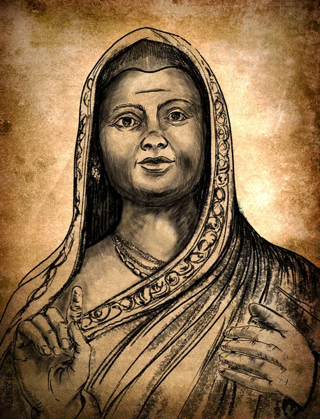 Savitribai Phule Indian Social Reformer Educationalist Poet Maharashtra Her Husband — Stock Photo, Image