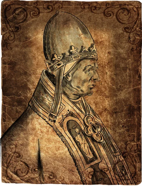 Pope Celestine Iii Born Giacinto Bobone Head Catholic Church Ruler — Stock Photo, Image