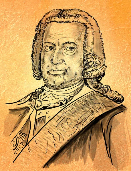 Ernst Johann Von Biron 1740 Yılında Courland Semigallia Dükü Kısa — Stok fotoğraf
