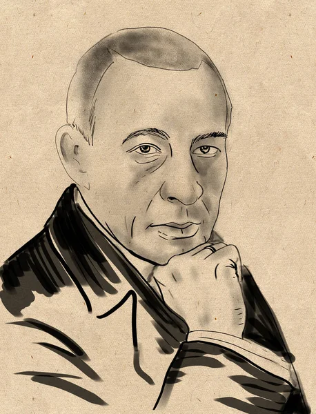 Sergei Rachmaninoff 1873 Foi Compositor Virtuoso Pianista Maestro Russo — Fotografia de Stock