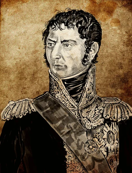 伯纳多特 帝国元帅 1804年 瑞典和挪威国王 1818 1844年 早在波拿巴之前就存在了 他是可以声称是未来皇帝的对手的将军之一 — 图库照片