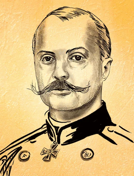 Pavlo Petrovych Skoropadskyi是一位乌克兰贵族 军事和国家领导人 哥萨克遗产将军 在俄国大革命后 斯科罗帕斯基在乌克兰成为保守派领袖 — 图库照片