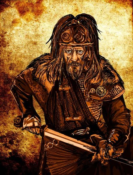 Vercingetorix King Chieftain Arverni Tribe Who United Gauls Failed Revolt — Stok fotoğraf