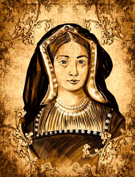 Catherine Aragon Queen England First Wife King Henry Viii Marriage — Stockfoto