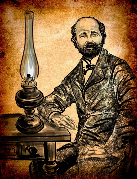 Jan Zeh Polish Entrepreneur Pharmacist Inventors Petroleum Lamp — Fotografia de Stock
