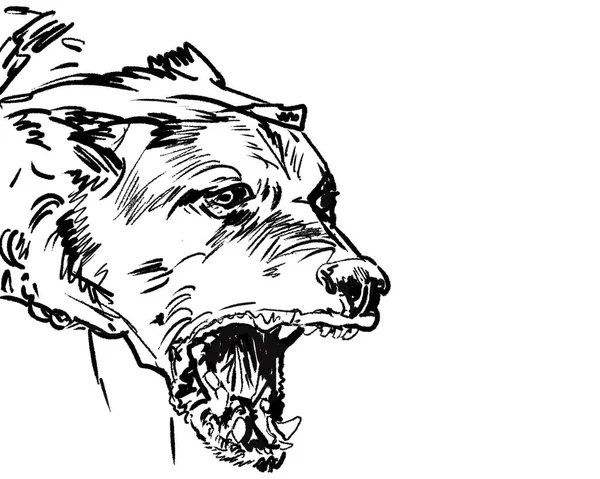 Drawing Angry Barking Dog Graphic Arts — Stock Photo, Image